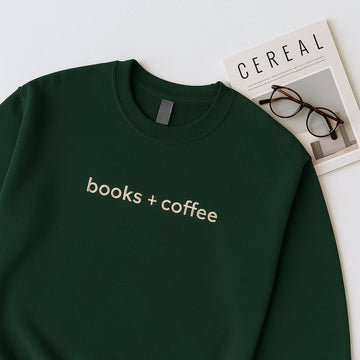 Books Coffee Hoodies - Book Lover Coffee Embroidered Sweaters - Perfect Lifestyle Gift