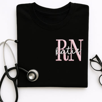 Custom RN Hoodies - Personalised Registered Nurse Embroidered Sweaters - Perfect Nurse Gift