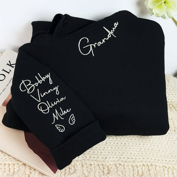Grandma Custom Neckline Sweaters - Personalised Grandchildren Names - Perfect Mother's Day Gift