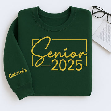 Personalised Senior 2025 Sweaters - Custom Name Embroidered Graduation Hoodies - Perfect Gift