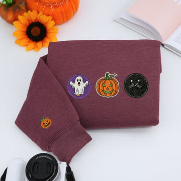 Spooky Cookie Custom Hoodies - Halloween Embroidered Cute Sweaters - Perfect Spooky Season Gift