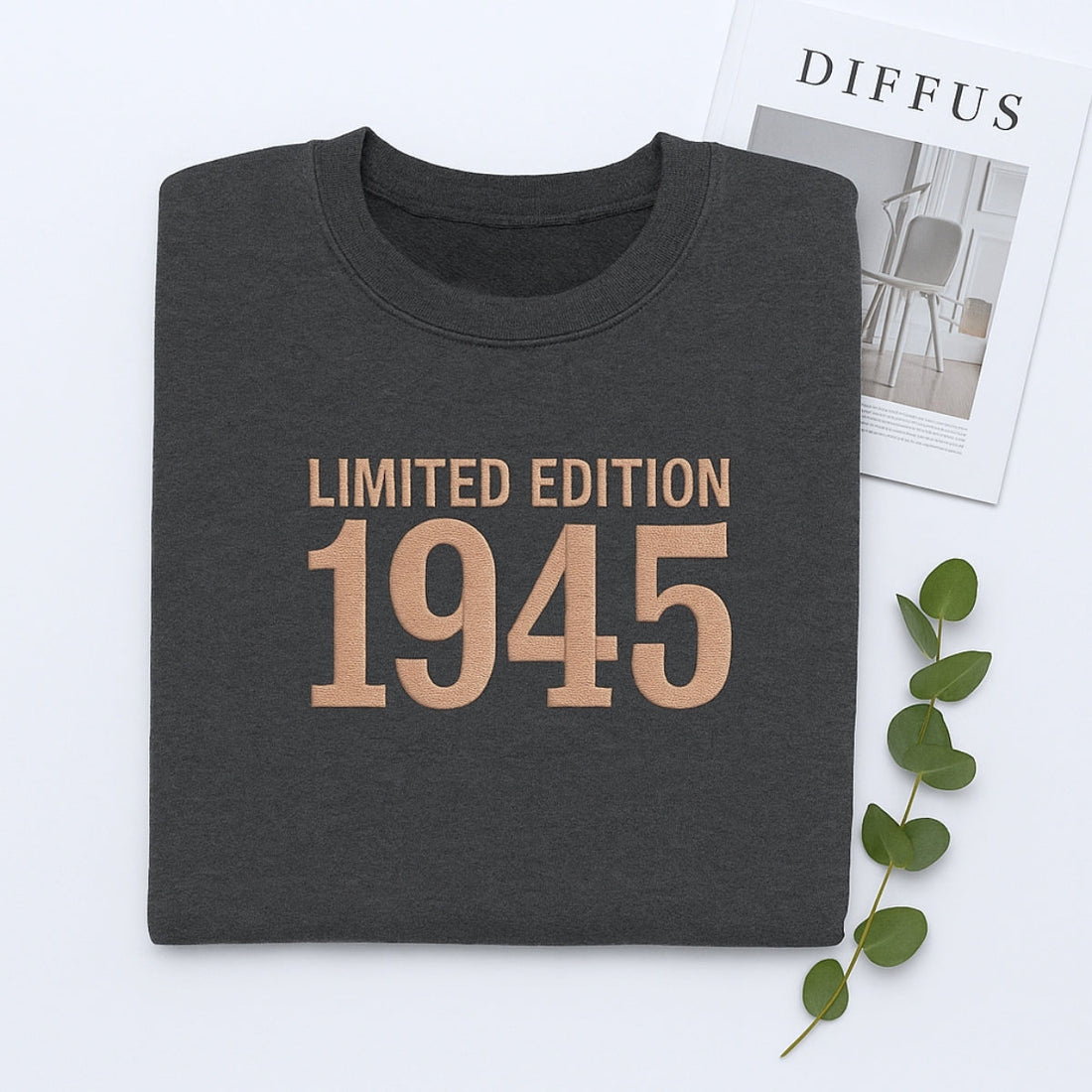 1945 Limited Edition Custom Embroidered Sweatshirt - Personalized 80th Birthday Gift for Grandpa