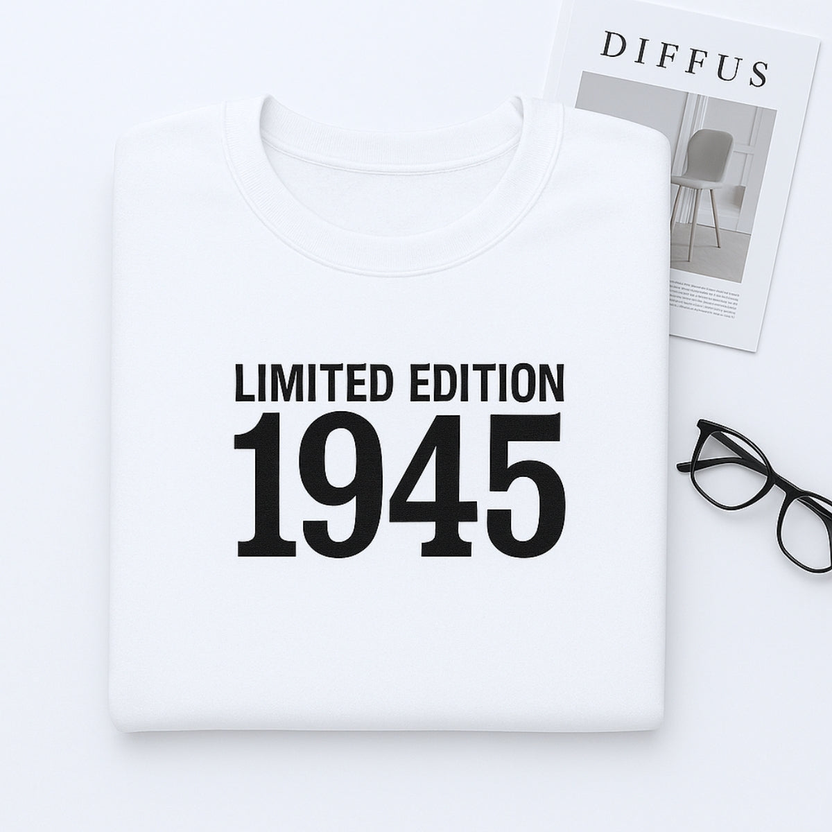 1945 Limited Edition Custom Embroidered Sweatshirt - Personalized 80th Birthday Gift for Grandpa