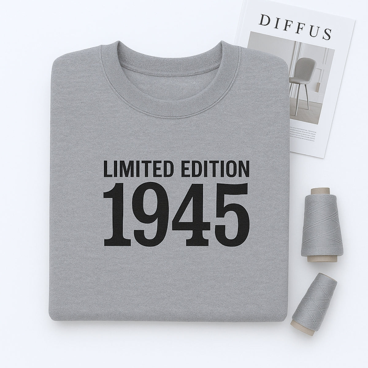 1945 Limited Edition Custom Embroidered Sweatshirt - Personalized 80th Birthday Gift for Grandpa