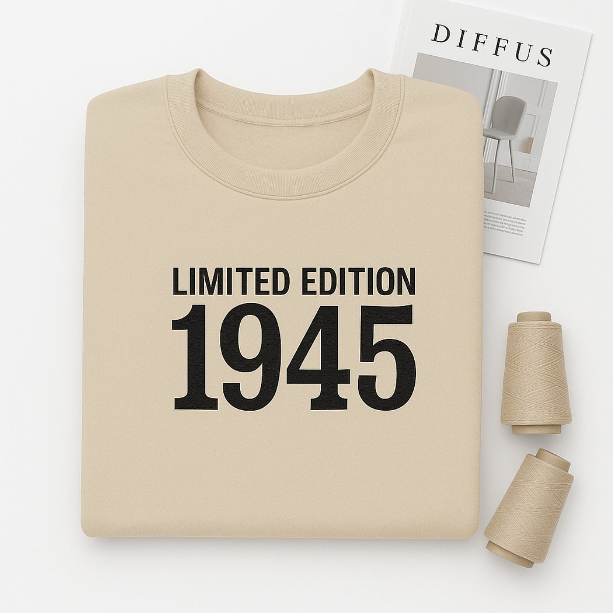 1945 Limited Edition Custom Embroidered Sweatshirt - Personalized 80th Birthday Gift for Grandpa