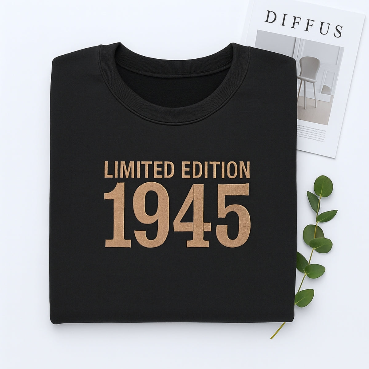 1945 Limited Edition Custom Embroidered Sweatshirt - Personalized 80th Birthday Gift for Grandpa