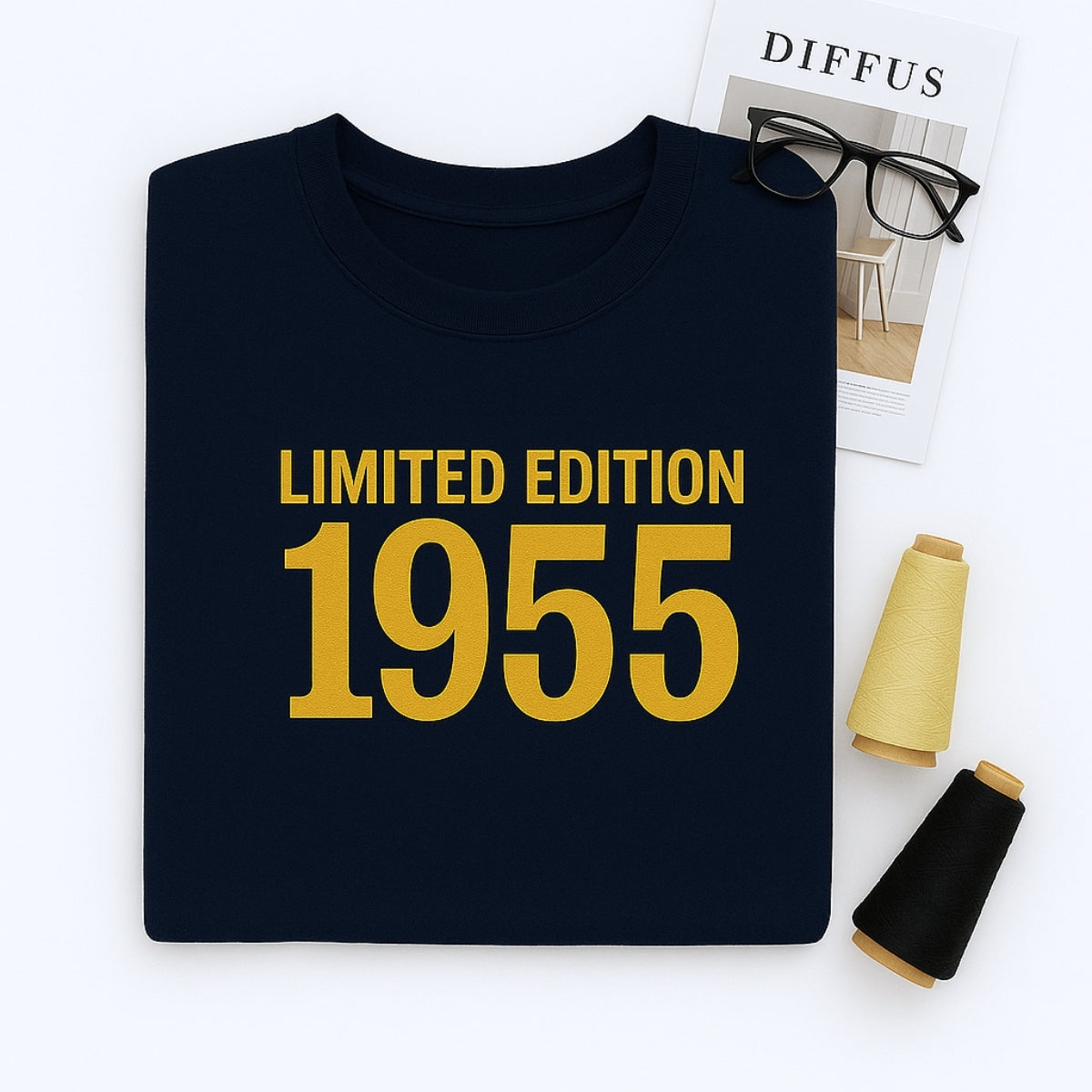 1955 Limited Edition Custom Embroidered Sweatshirt - Personalized 70th Birthday Gift for Dad