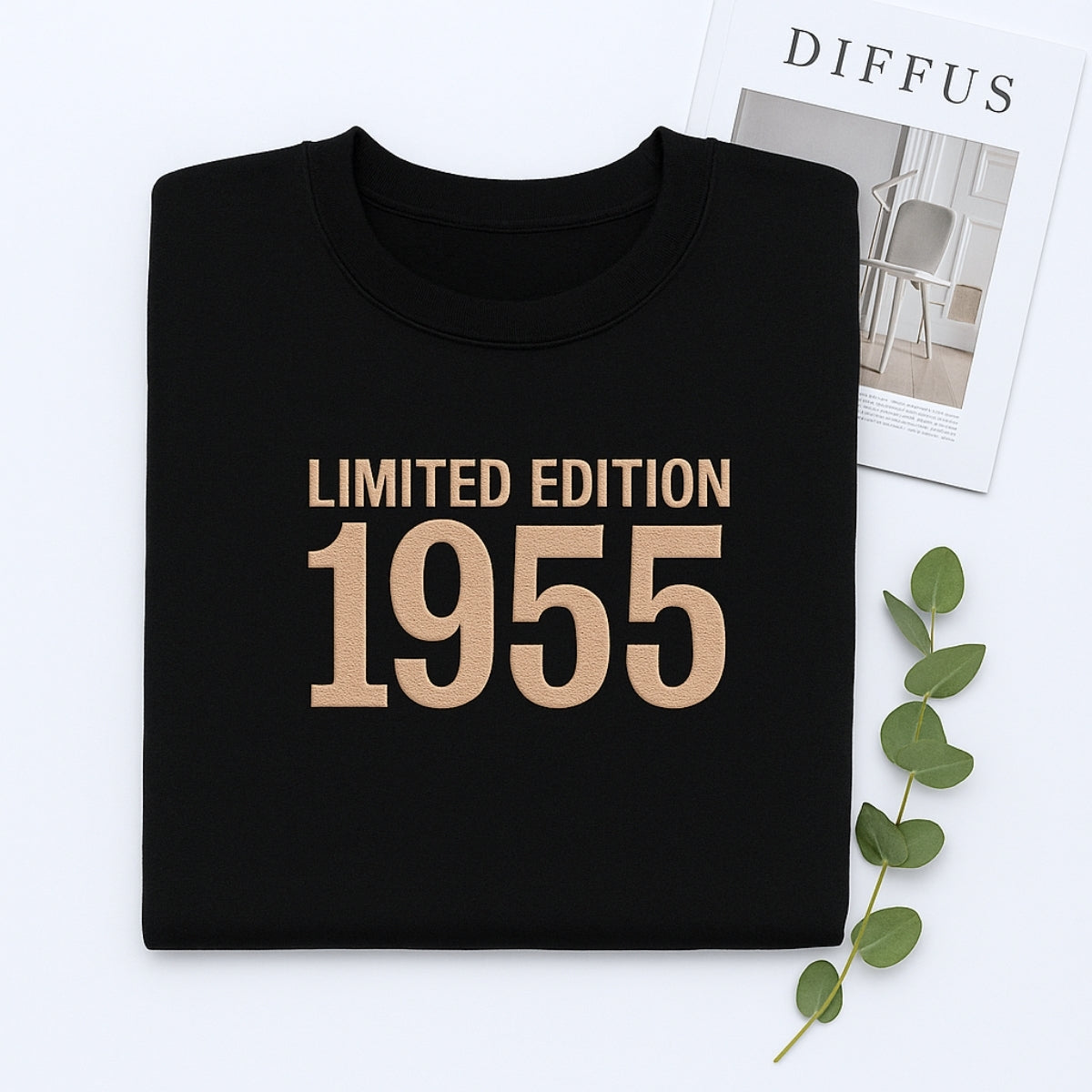 1955 Limited Edition Custom Embroidered Sweatshirt - Personalized 70th Birthday Gift for Dad