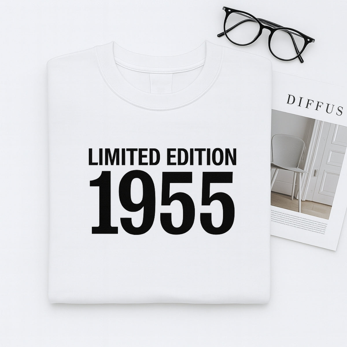 1955 Limited Edition Custom Embroidered Sweatshirt - Personalized 70th Birthday Gift for Dad