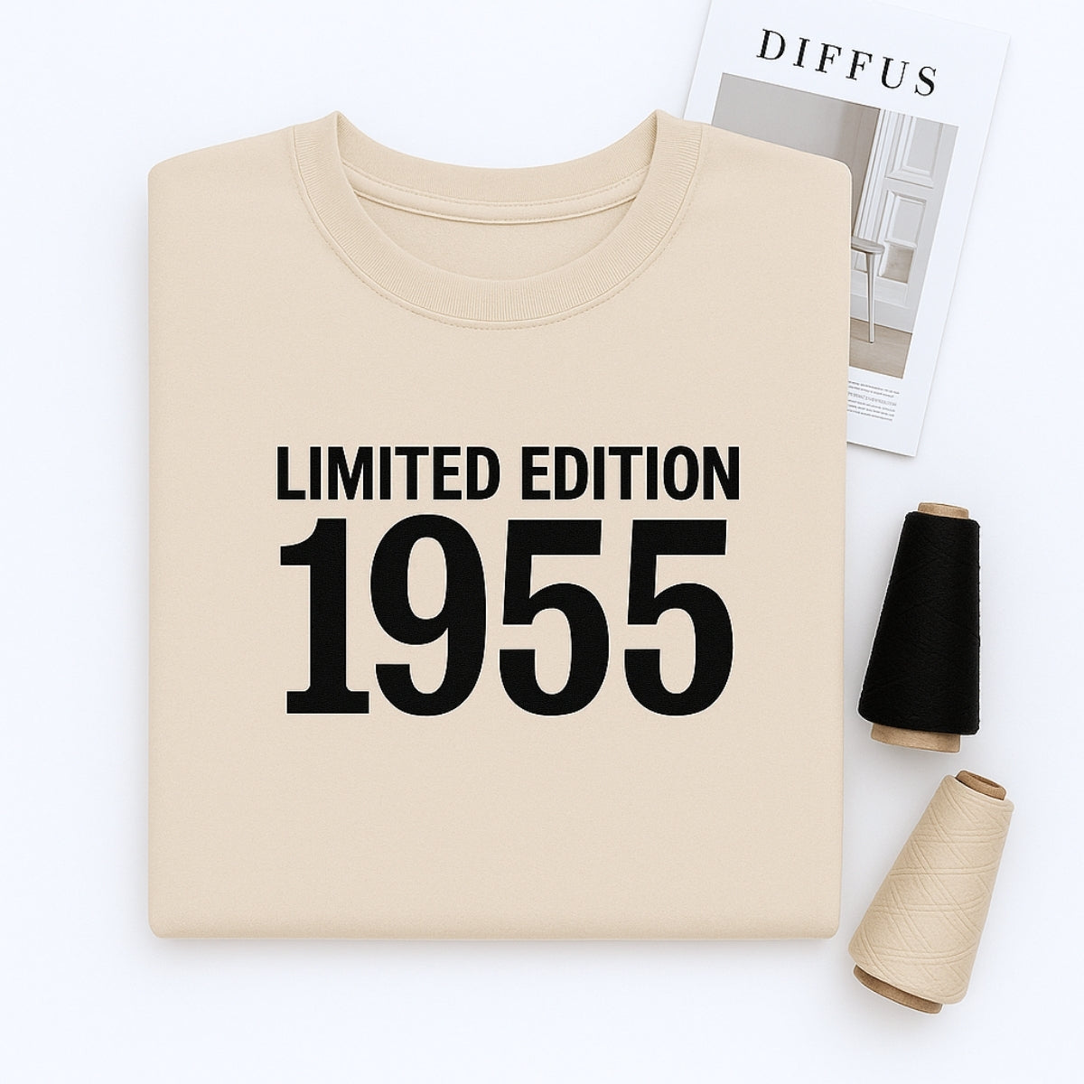 1955 Limited Edition Custom Embroidered Sweatshirt - Personalized 70th Birthday Gift for Dad