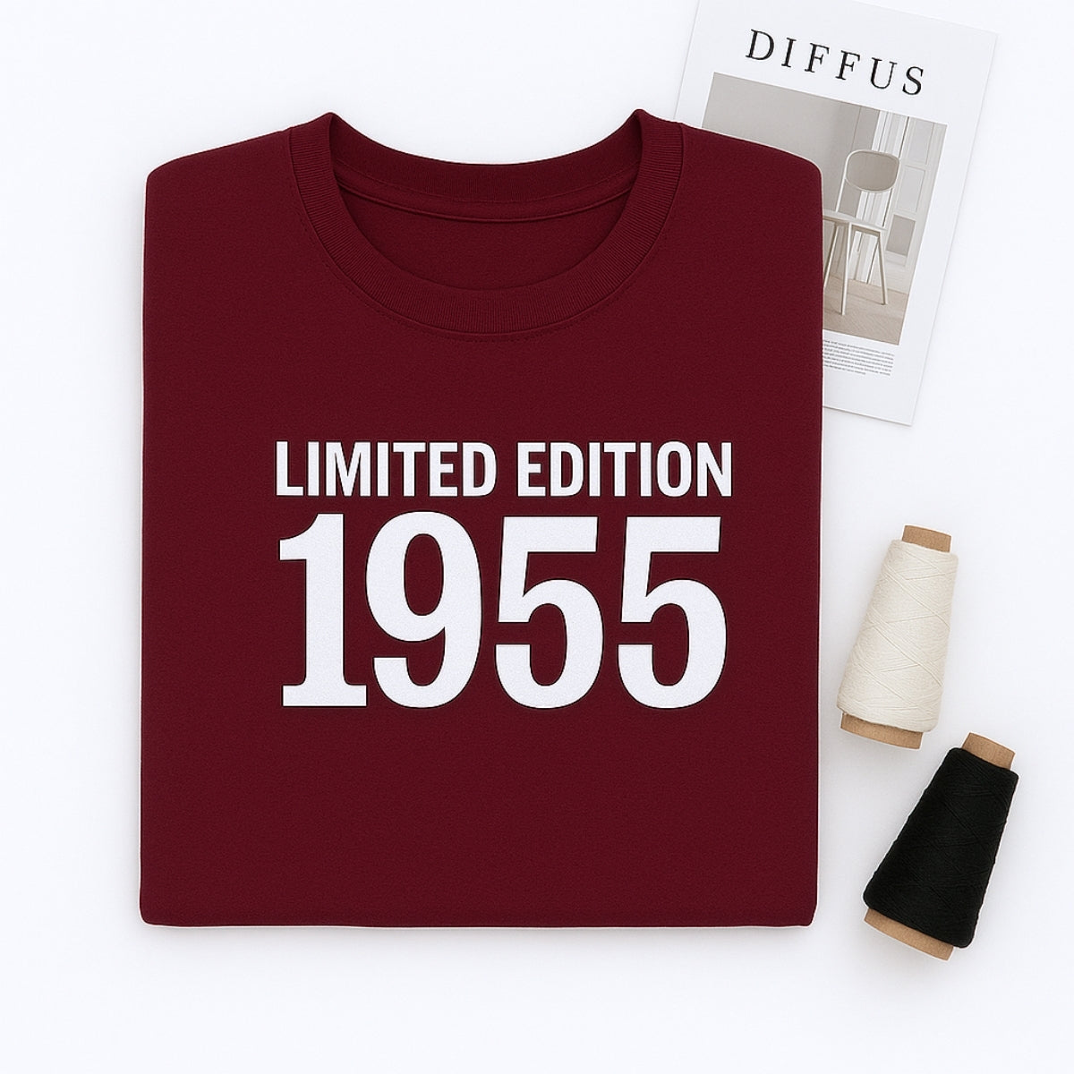 1955 Limited Edition Custom Embroidered Sweatshirt - Personalized 70th Birthday Gift for Dad