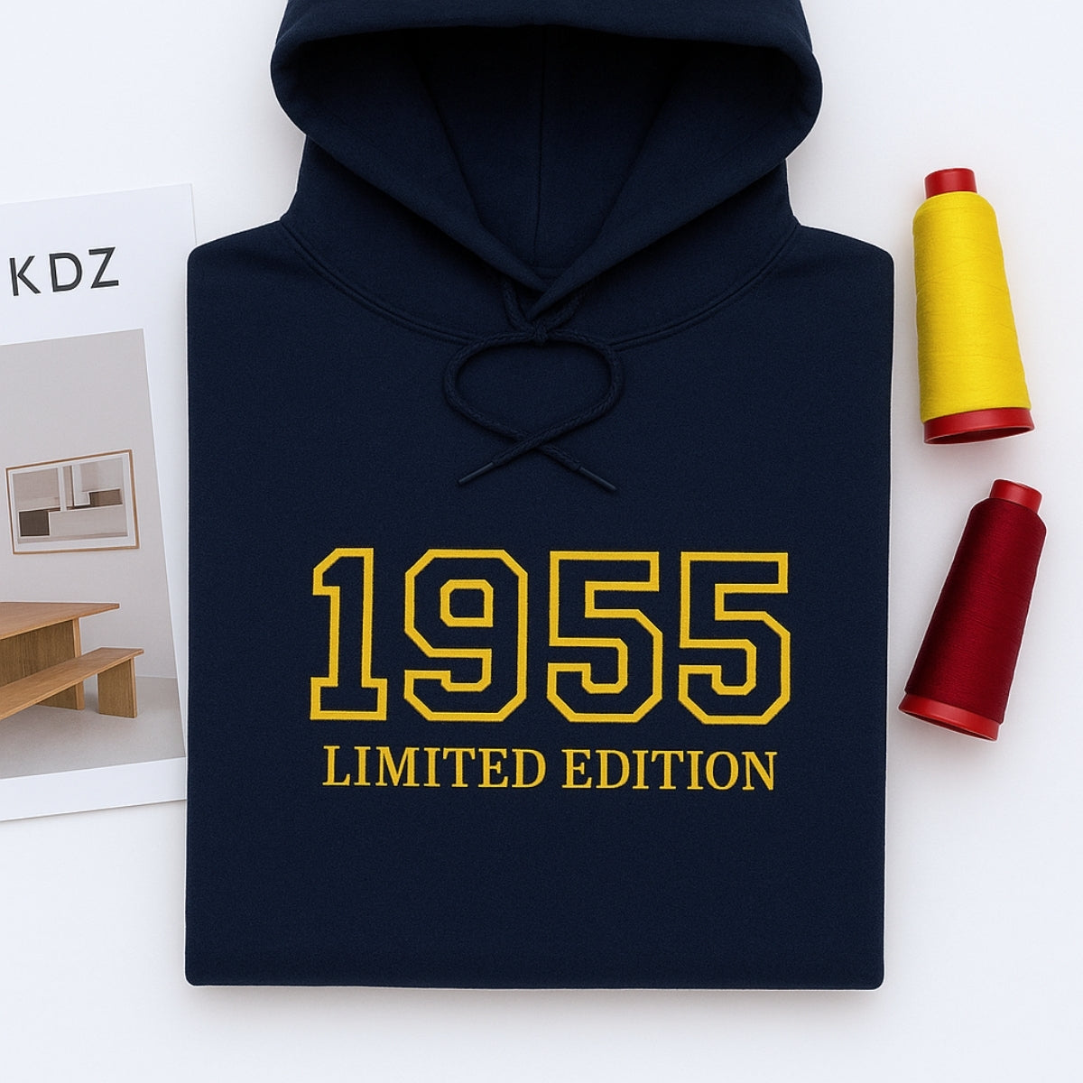 1955 Limited Edition Custom Embroidered Hoodie - Personalized 70th Birthday Gift