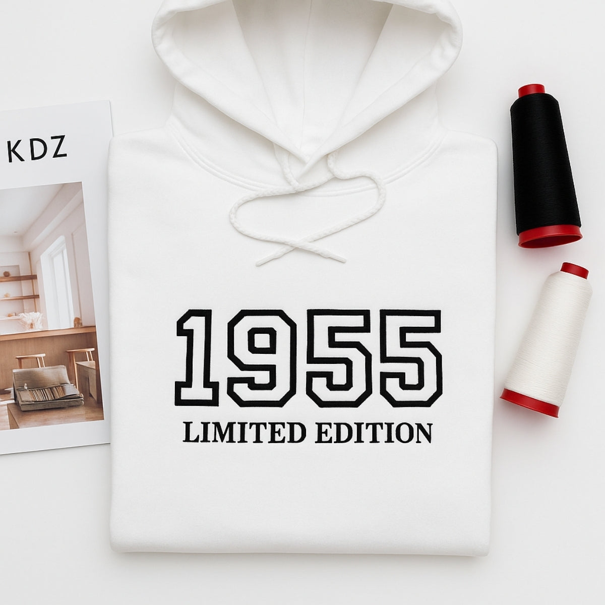 1955 Limited Edition Custom Embroidered Hoodie - Personalized 70th Birthday Gift