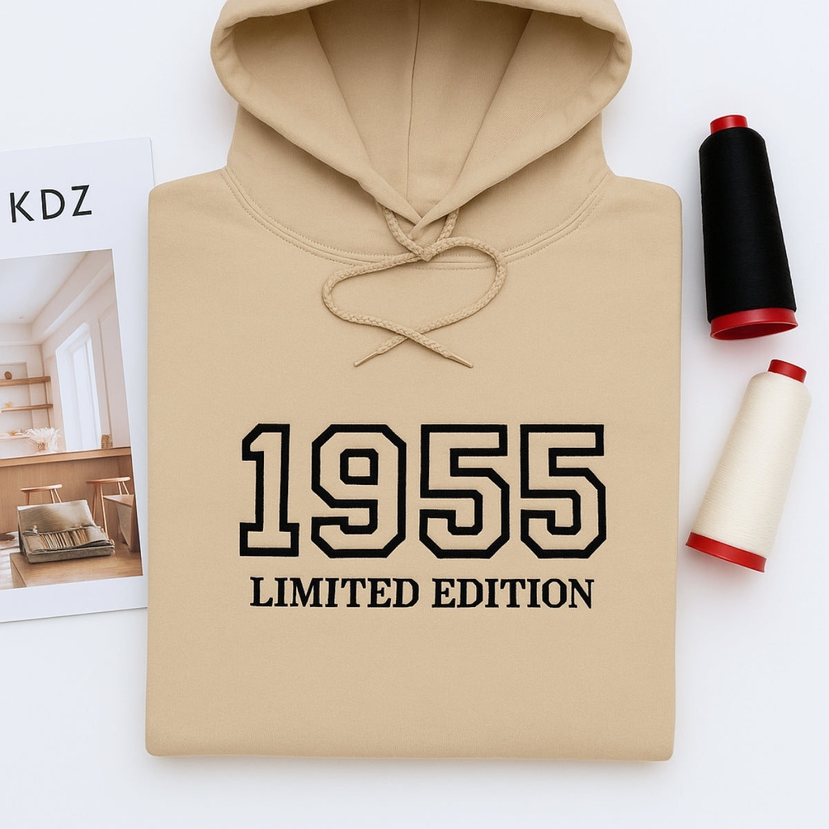 1955 Limited Edition Custom Embroidered Hoodie - Personalized 70th Birthday Gift