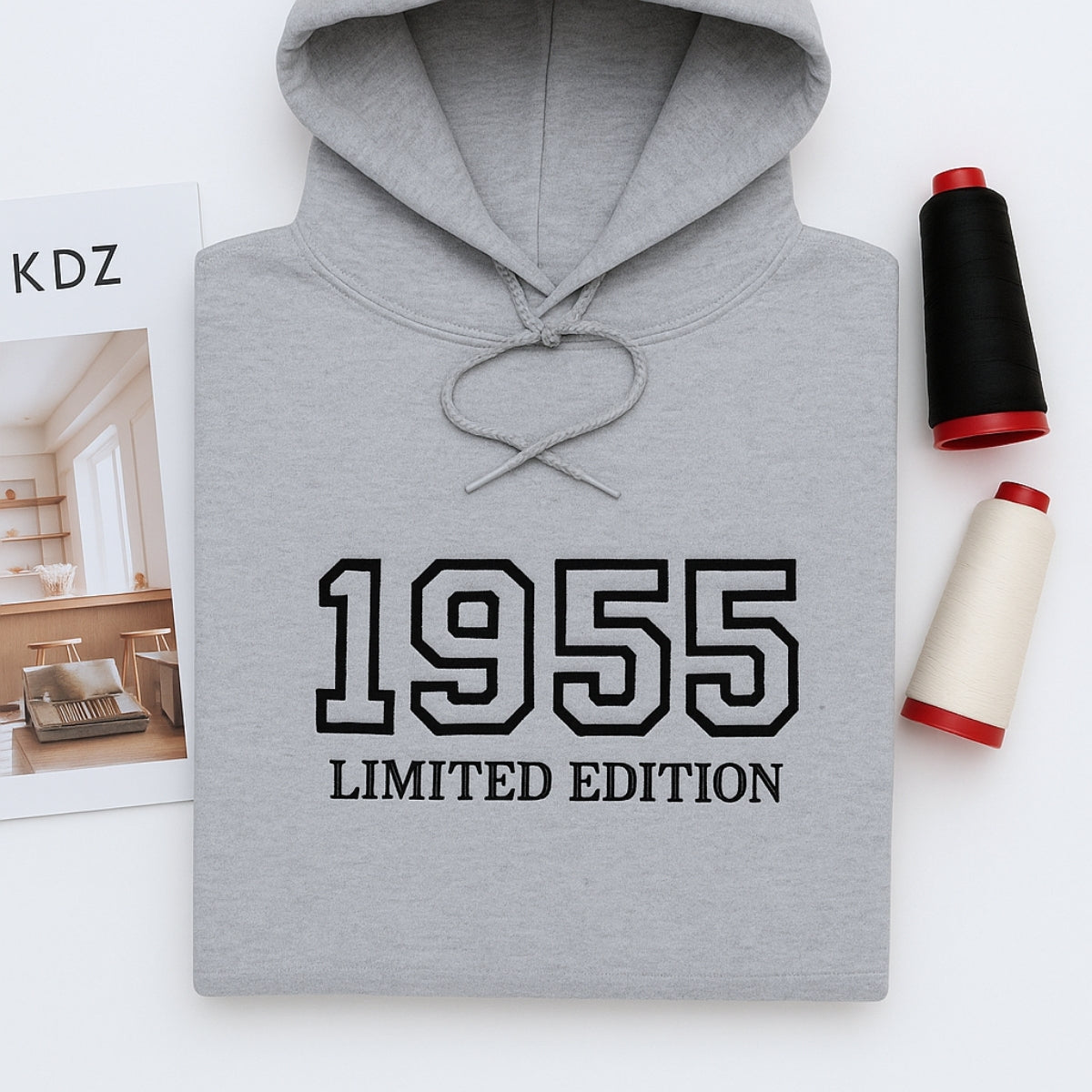 1955 Limited Edition Custom Embroidered Hoodie - Personalized 70th Birthday Gift