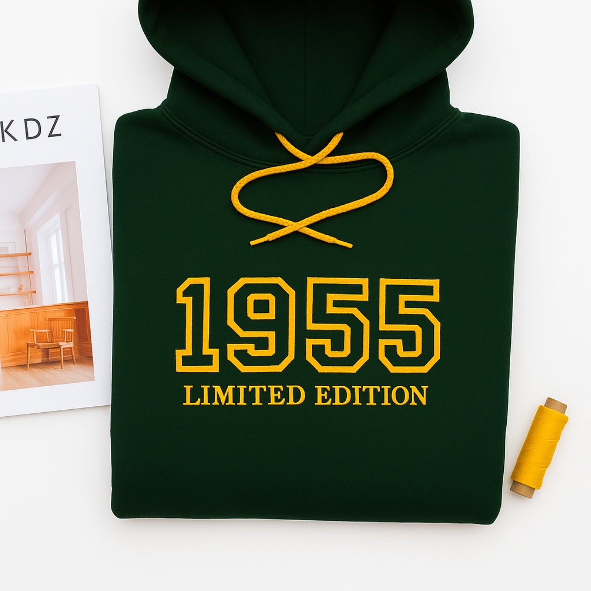 1955 Limited Edition Custom Embroidered Hoodie - Personalized 70th Birthday Gift