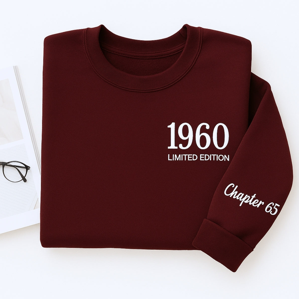 1960 Limited Edition Custom Embroidered Sweatshirt - Personalized 65th Birthday Gift