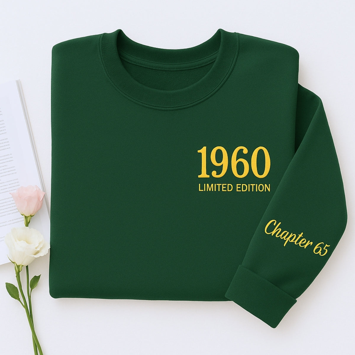 1960 Limited Edition Custom Embroidered Sweatshirt - Personalized 65th Birthday Gift