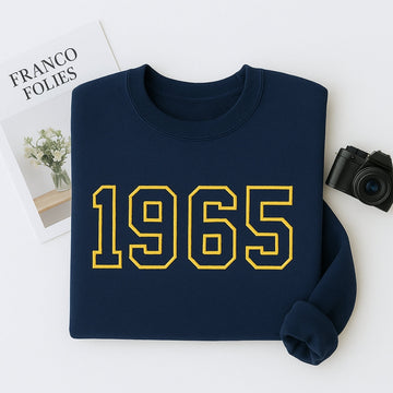 1965 Custom Embroidered Birthday Hoodie - Personalized 60th Birthday Gift