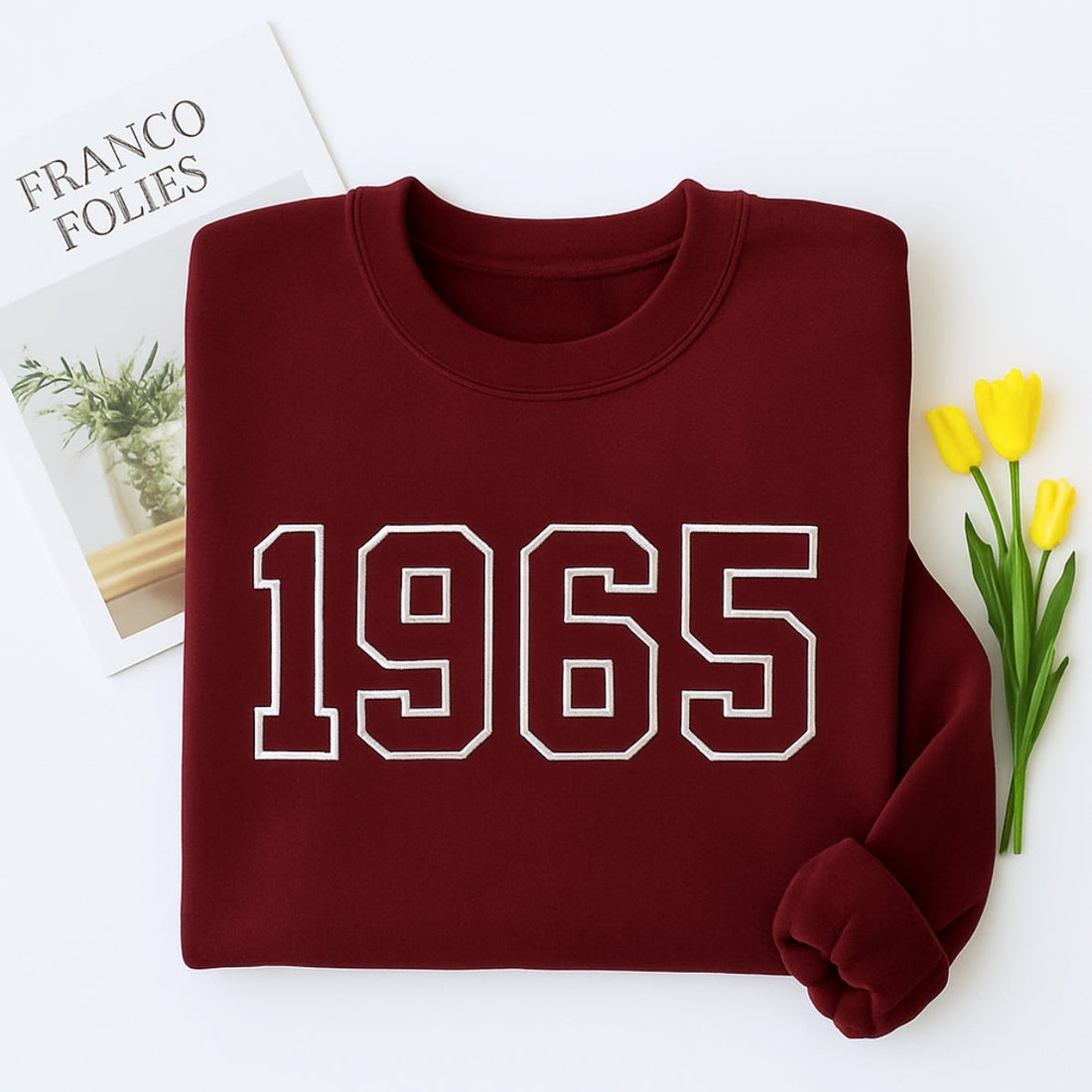 1965 Custom Embroidered Birthday Hoodie - Personalized 60th Birthday Gift
