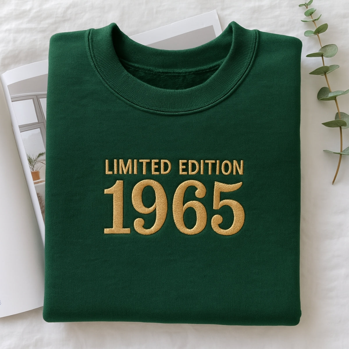 1965 Limited Edition Custom Embroidered Sweatshirt - Personalized 60th Birthday Gift for Parents