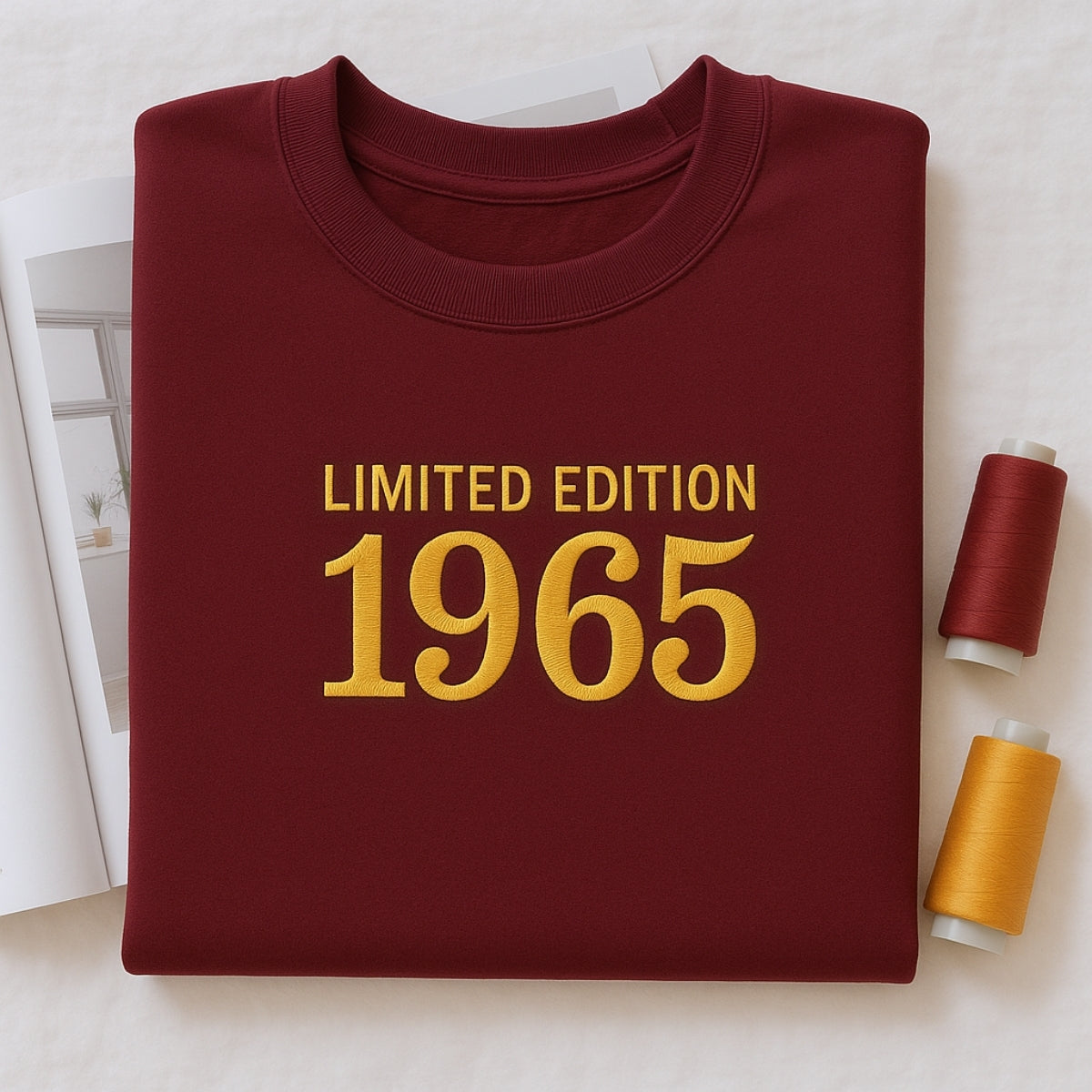 1965 Limited Edition Birthday Sweatshirt - 60th Birthday Gift Custom Embroidered - Perfect Dad Mom