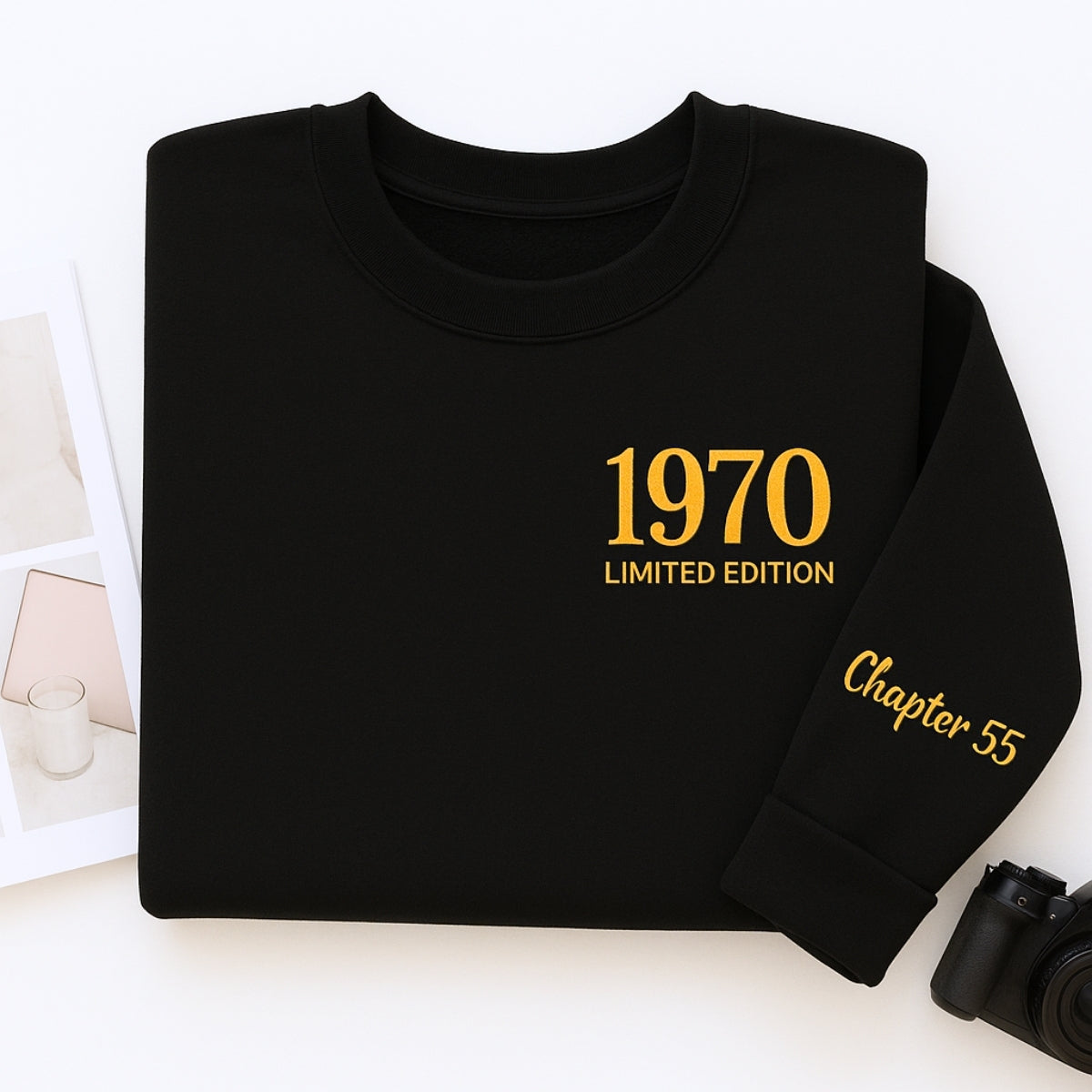 1970 Limited Edition Custom Embroidered Sweatshirt - Personalized 55th Birthday Gift Unisex