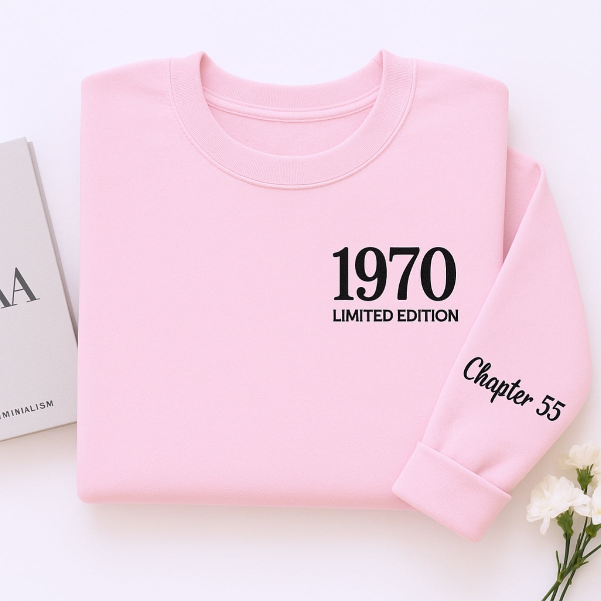 1970 Limited Edition Custom Embroidered Sweatshirt - Personalized 55th Birthday Gift Unisex