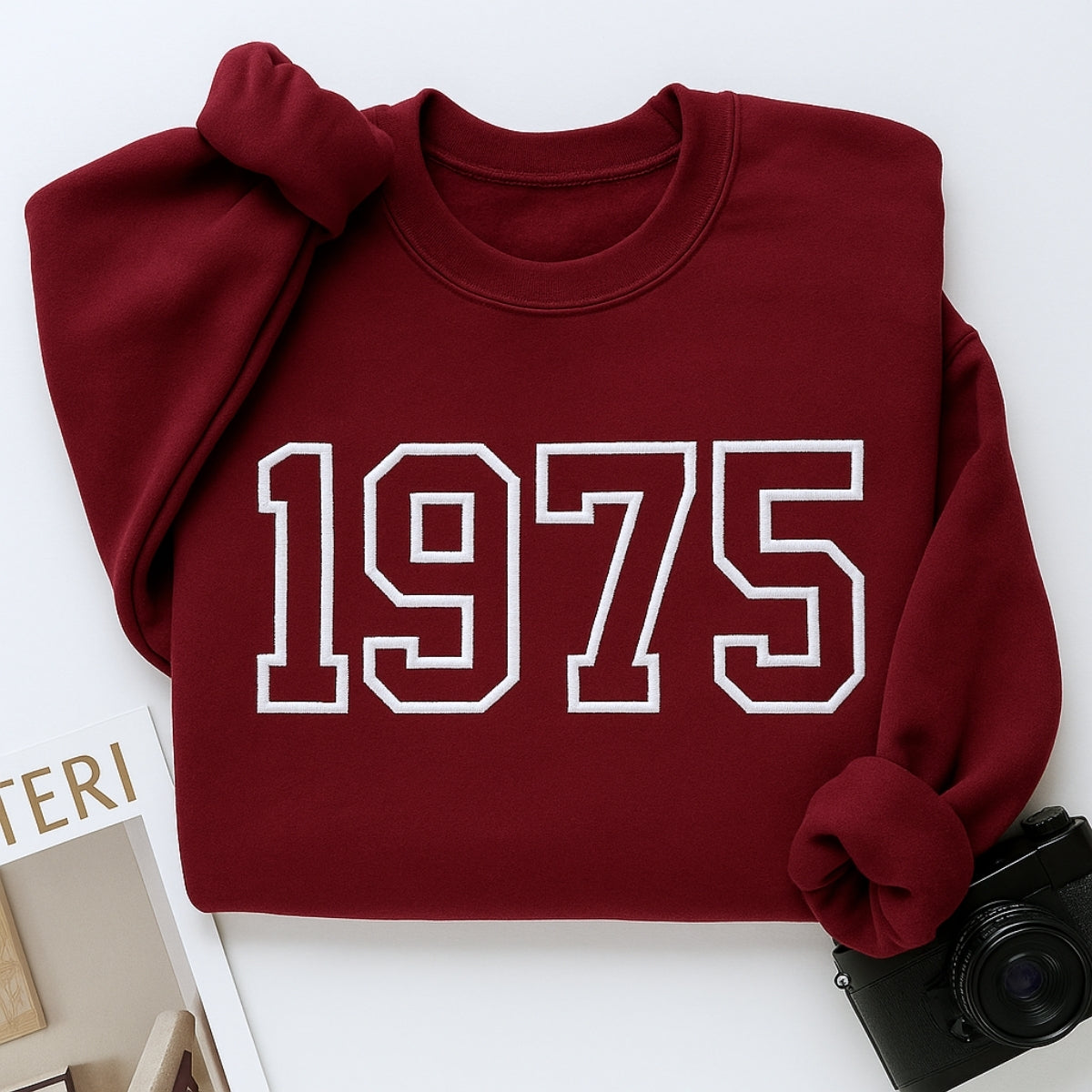 1975 Custom Embroidered Birthday Hoodie - Personalized 50th Birthday Gift