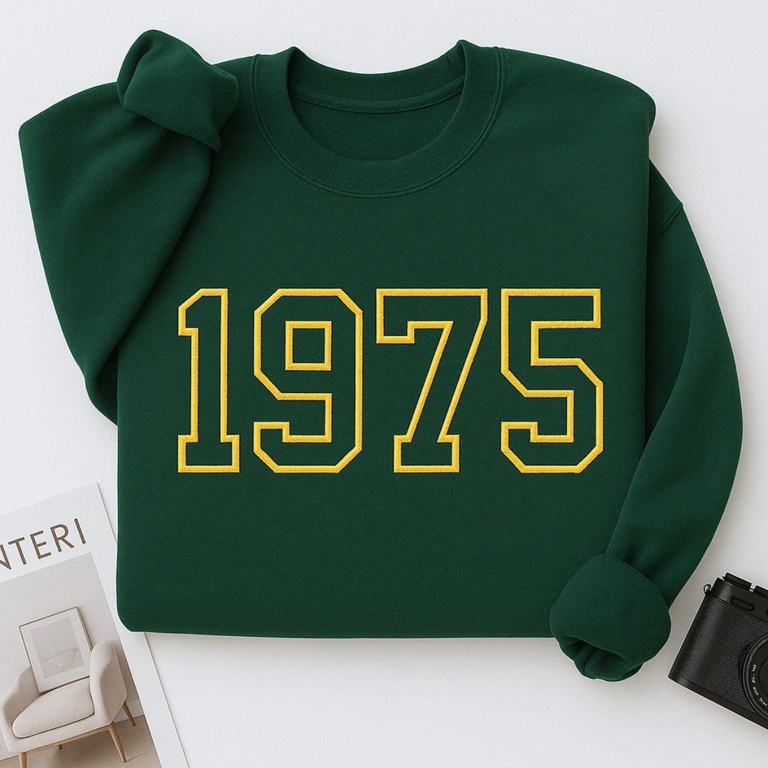 1975 Custom Embroidered Birthday Hoodie - Personalized 50th Birthday Gift