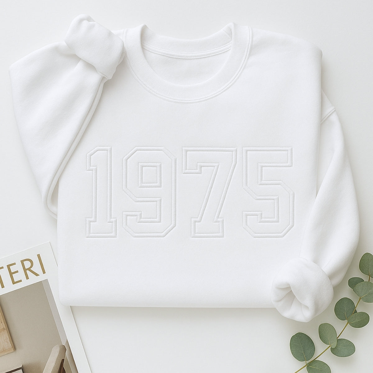 1975 Custom Embroidered Birthday Hoodie - Personalized 50th Birthday Gift