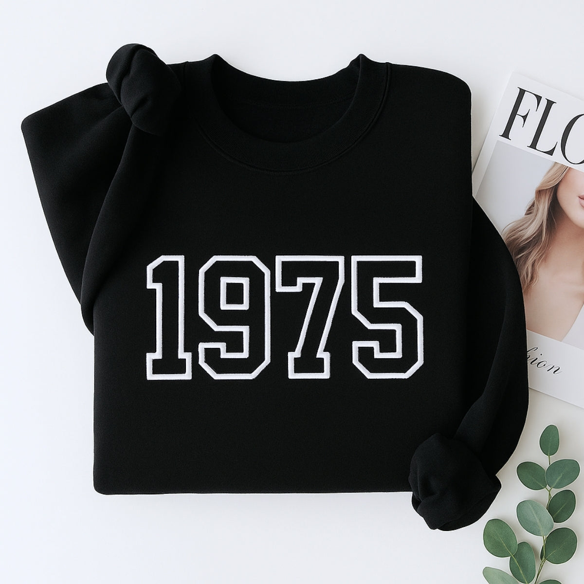 1975 Custom Embroidered Birthday Hoodie - Personalized 50th Birthday Gift