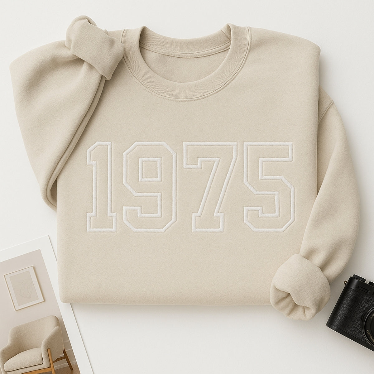 1975 Custom Embroidered Birthday Hoodie - Personalized 50th Birthday Gift