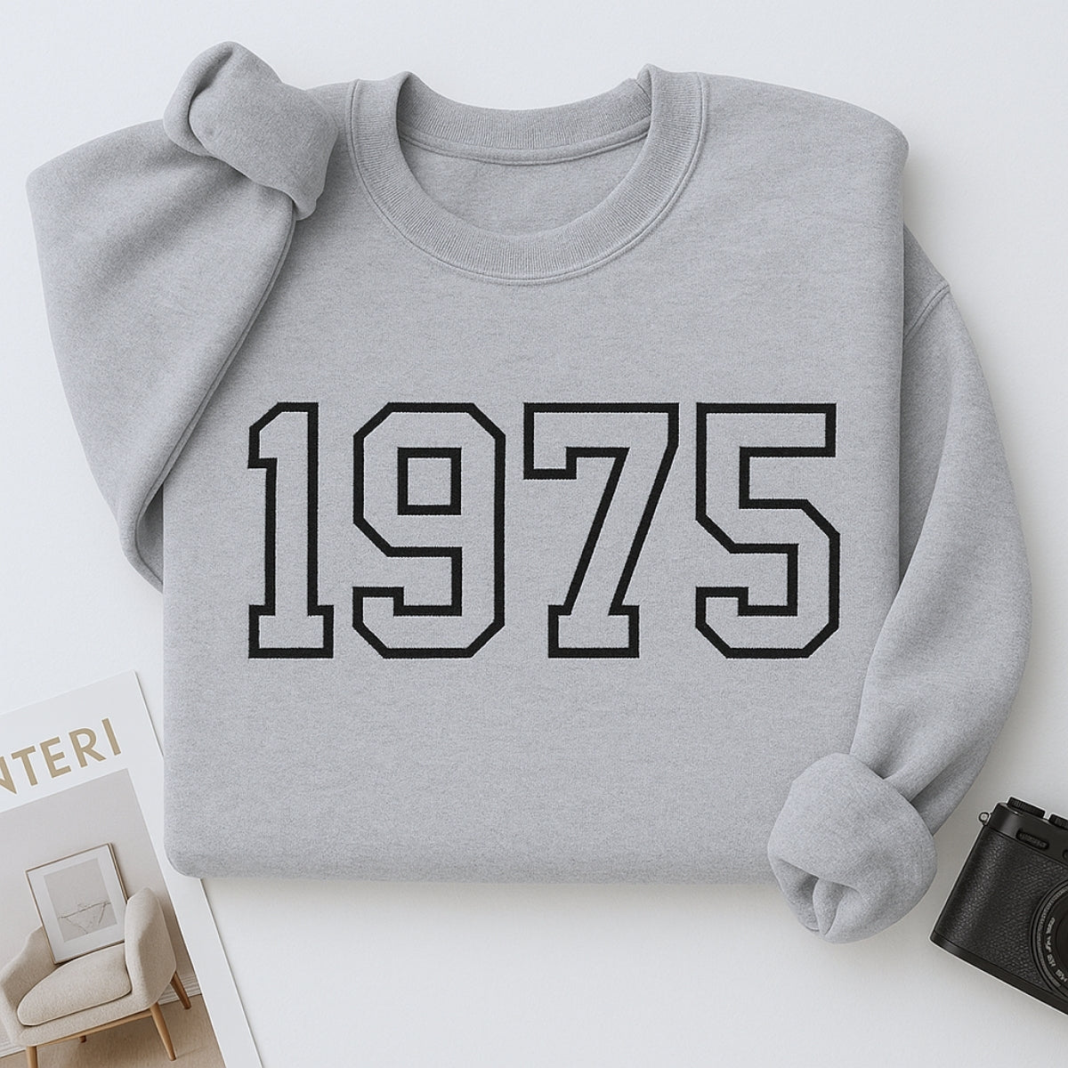 1975 Custom Embroidered Birthday Hoodie - Personalized 50th Birthday Gift