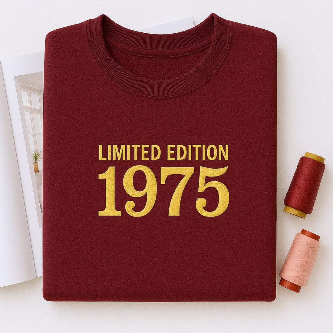 1975 Limited Edition Custom Embroidered Sweatshirt - Personalized 50th Birthday Gift for Parents