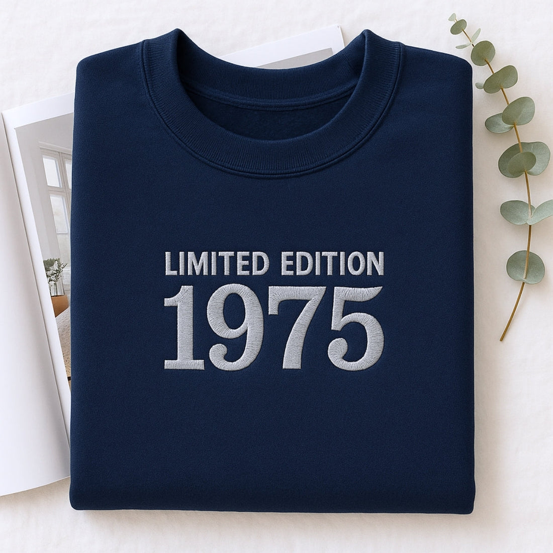 1975 Limited Edition Custom Embroidered Sweatshirt - Personalized 50th Birthday Gift for Parents
