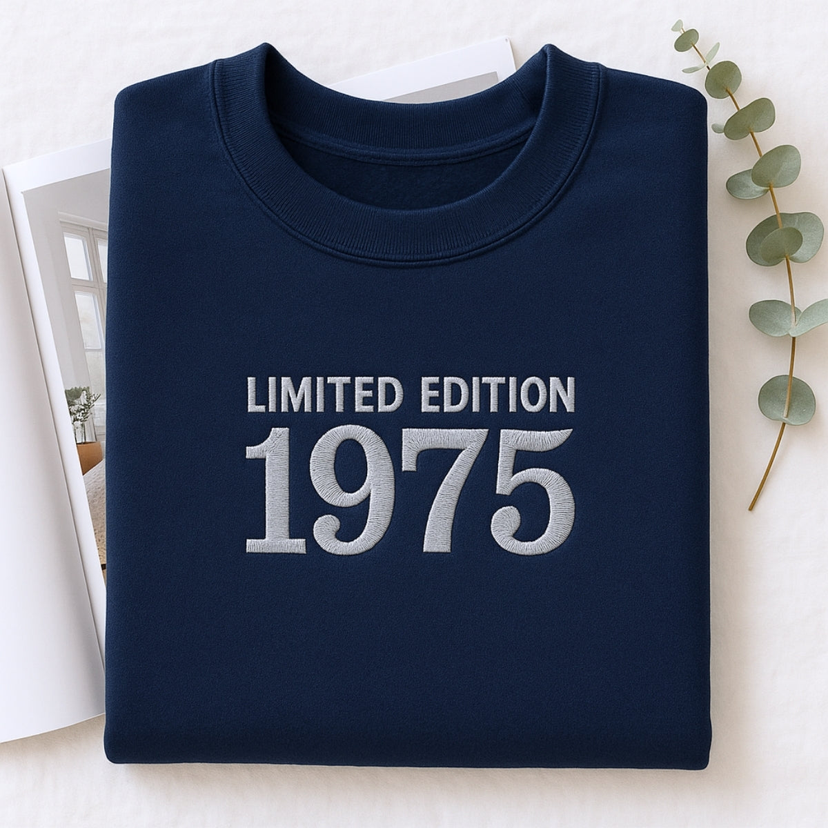 1975 Limited Edition Custom Embroidered Sweatshirt - Personalized 50th Birthday Gift for Parents