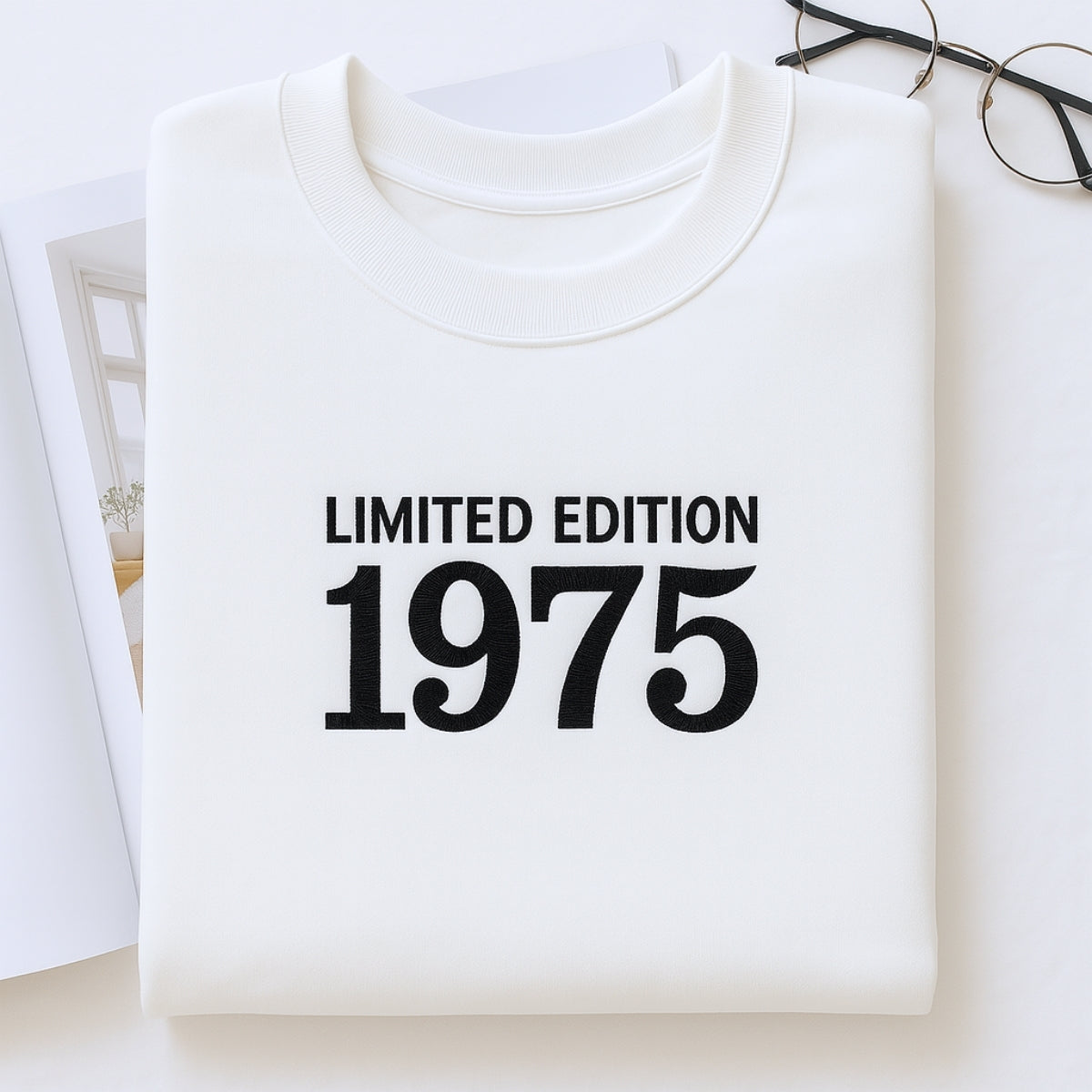 1975 Limited Edition Custom Embroidered Sweatshirt - Personalized 50th Birthday Gift for Parents