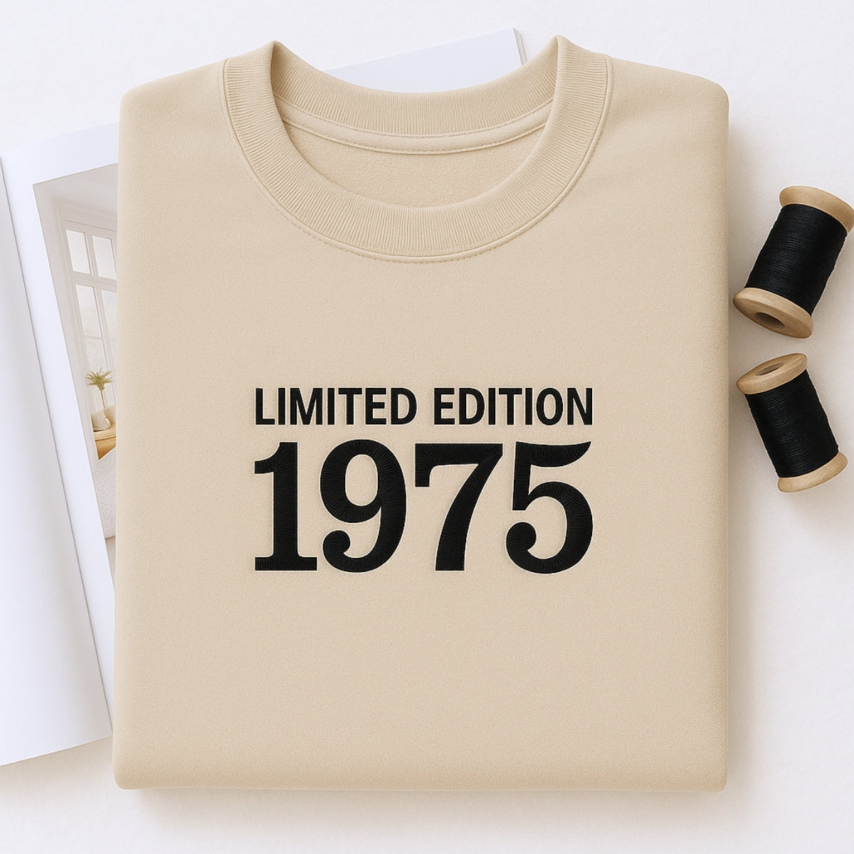 1975 Limited Edition Custom Embroidered Sweatshirt - Personalized 50th Birthday Gift for Parents