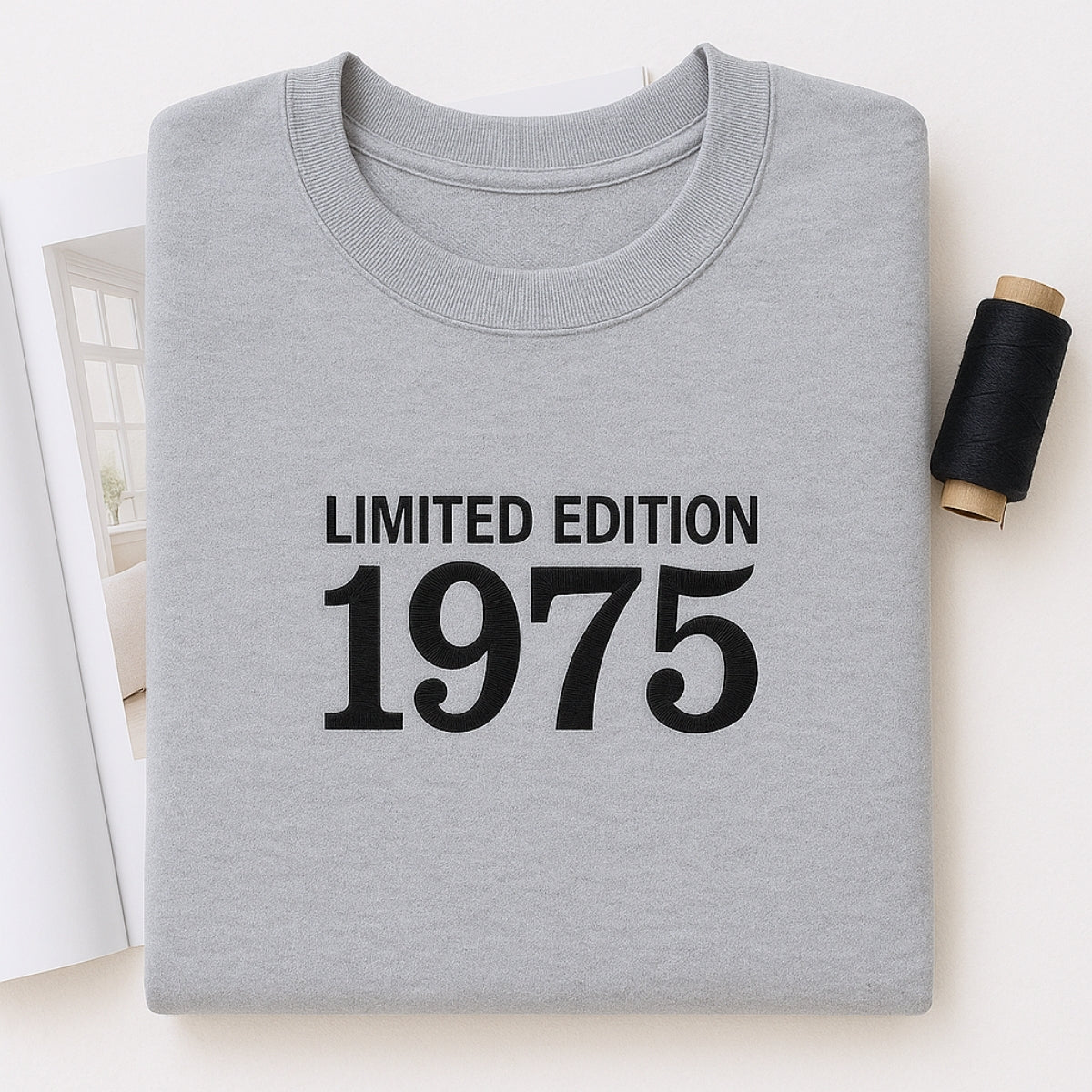 1975 Limited Edition Custom Embroidered Sweatshirt - Personalized 50th Birthday Gift for Parents