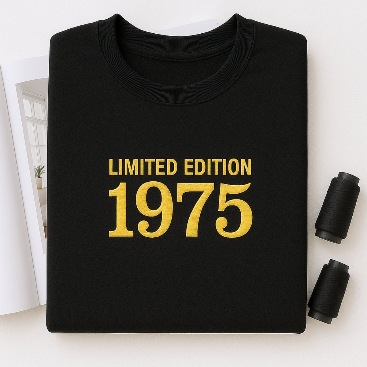 1975 Limited Edition Custom Embroidered Sweatshirt - Personalized 50th Birthday Gift for Parents