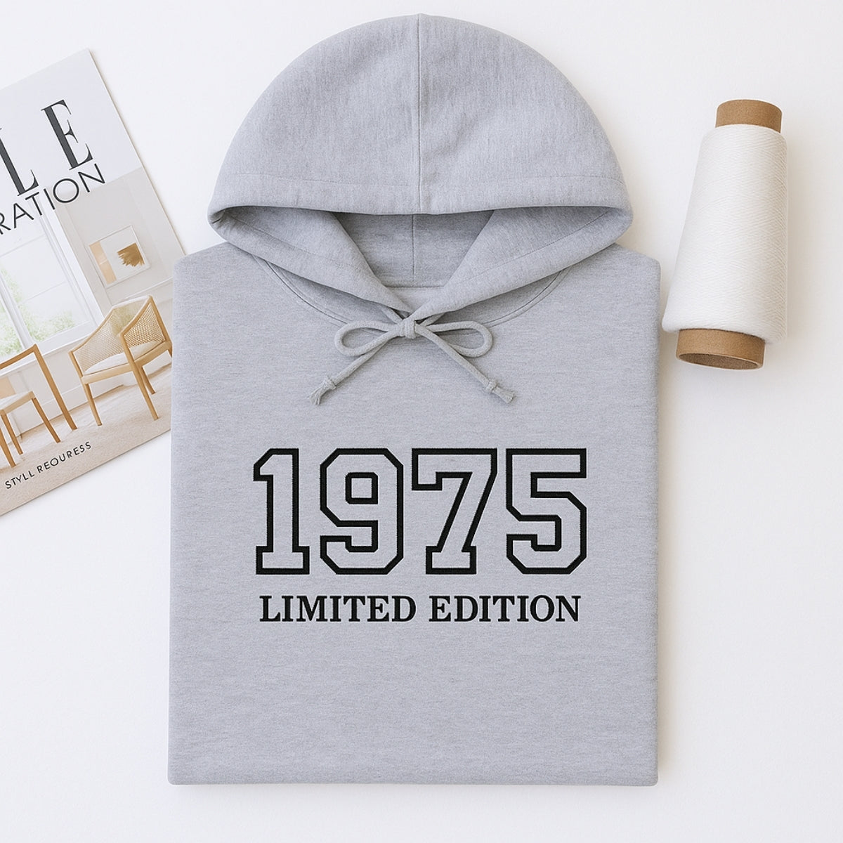 1975 Limited Edition Custom Embroidered Hoodie - Personalized 50th Birthday Gift for HerHim