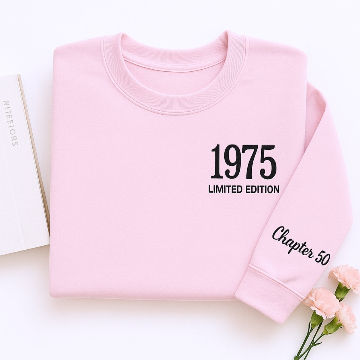 1975 Limited Edition Custom Embroidered Sweatshirt - Personalized 50th Birthday Gift Unisex