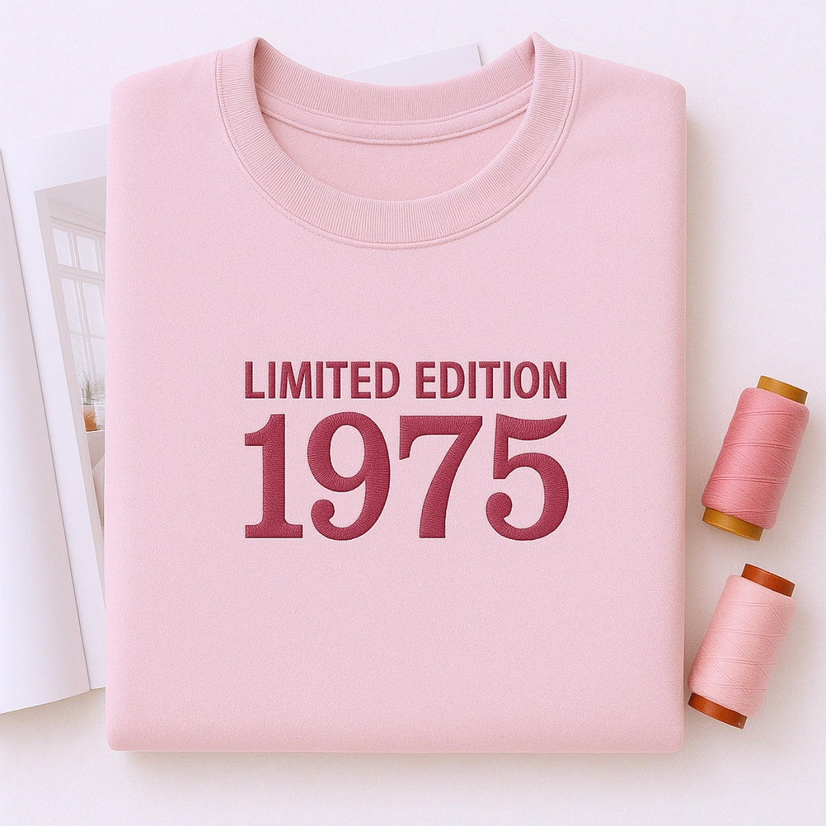 1975 Limited Edition Birthday Sweatshirt - 50th Birthday Gift Custom Embroidered - Perfect Dad Mom