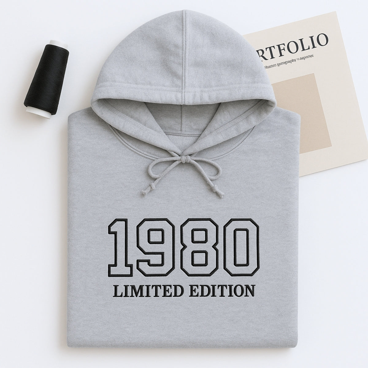 1980 Limited Edition Custom Embroidered Hoodie - Personalized 45th Birthday Gift