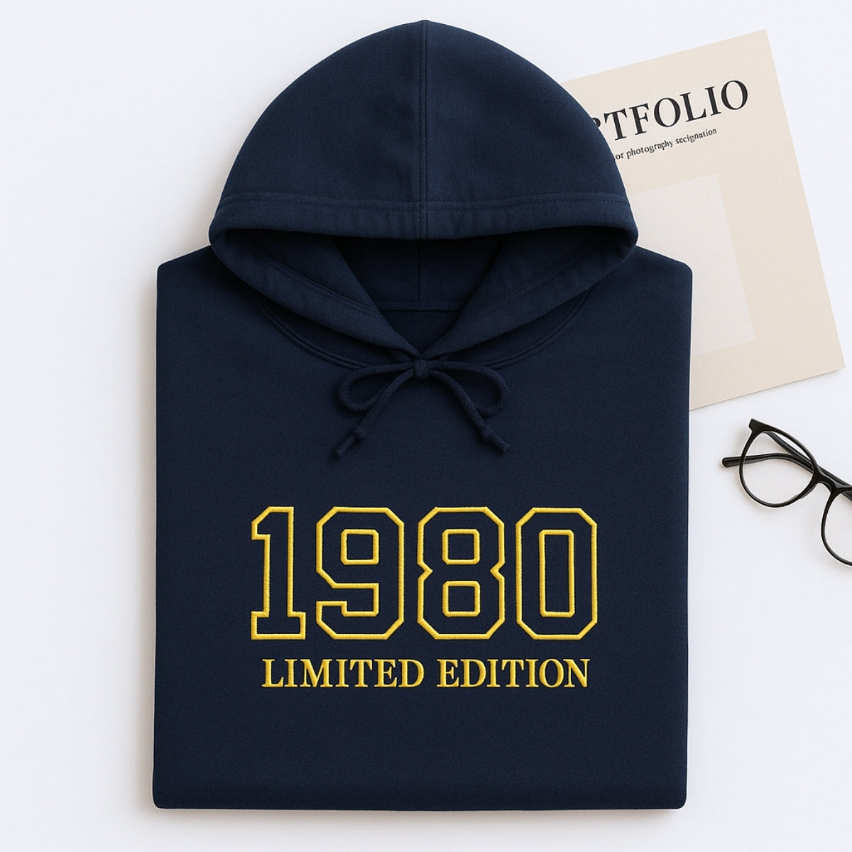 1980 Limited Edition Custom Embroidered Hoodie - Personalized 45th Birthday Gift
