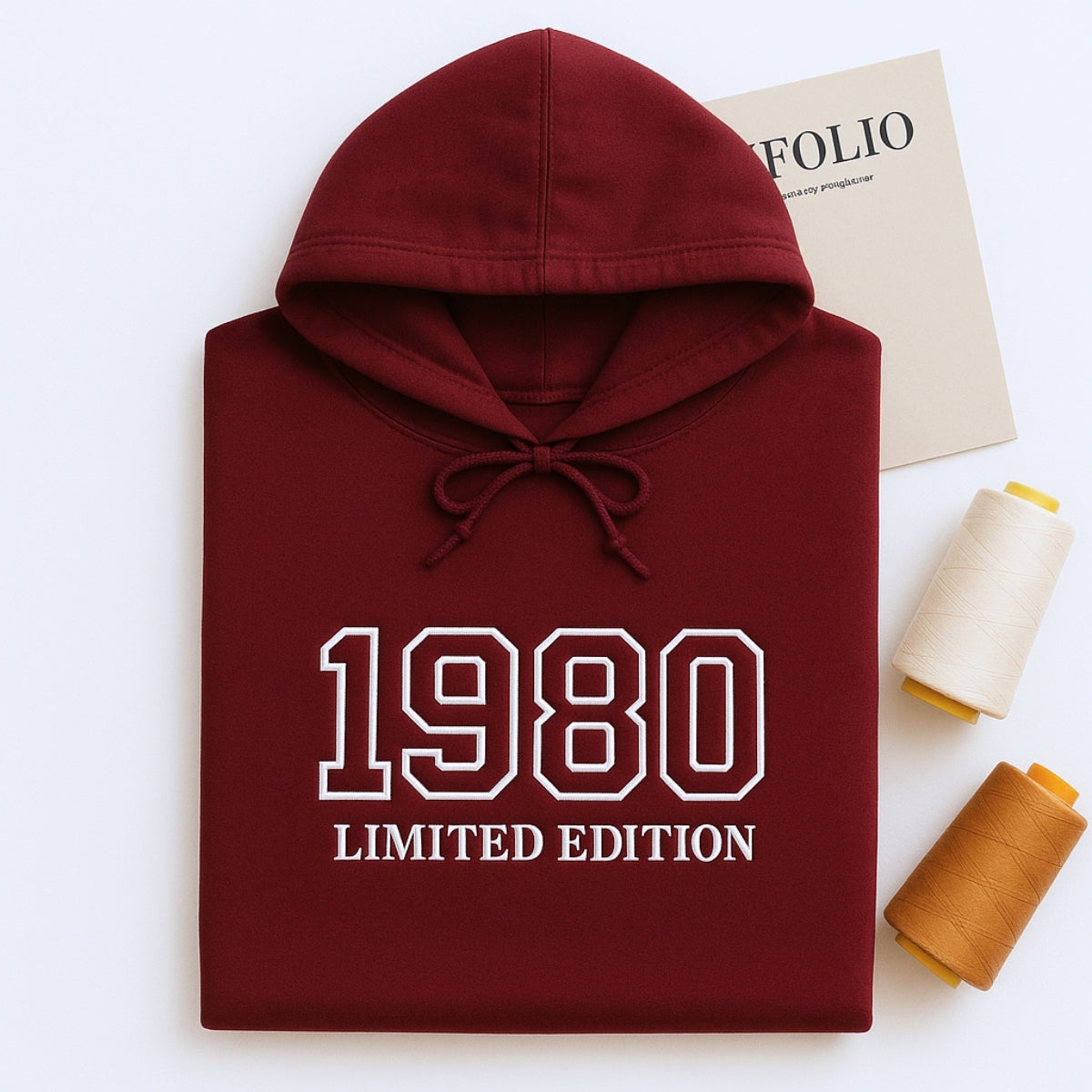 1980 Limited Edition Custom Embroidered Hoodie - Personalized 45th Birthday Gift