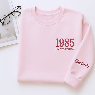 1985 Limited Edition Custom Embroidered Sweatshirt - Personalized 40th Birthday Gift Unisex