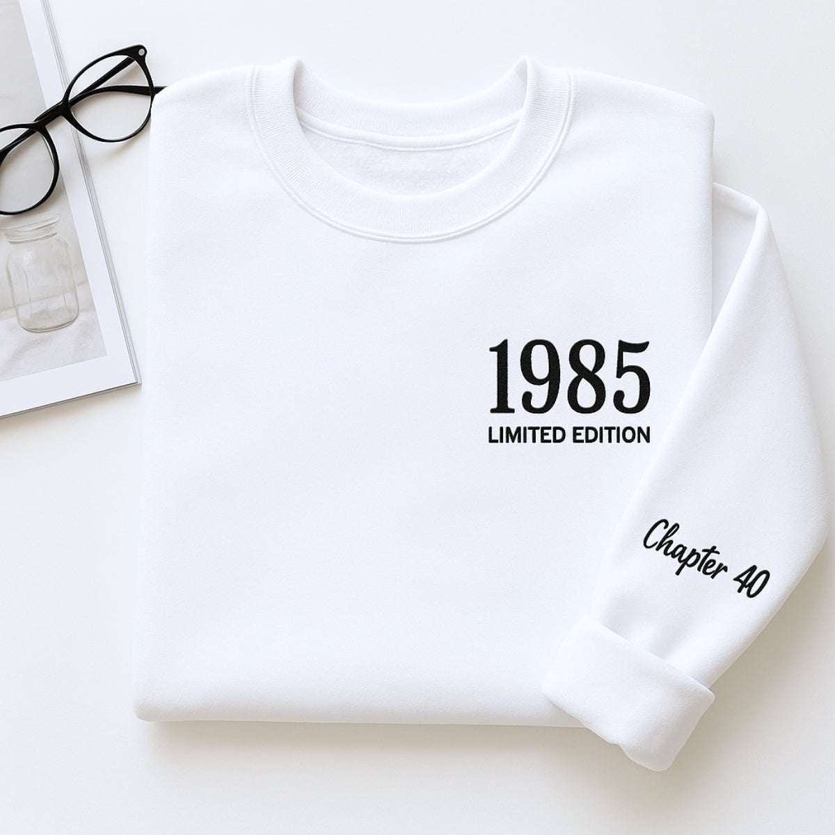 1985 Limited Edition Custom Embroidered Sweatshirt - Personalized 40th Birthday Gift Unisex