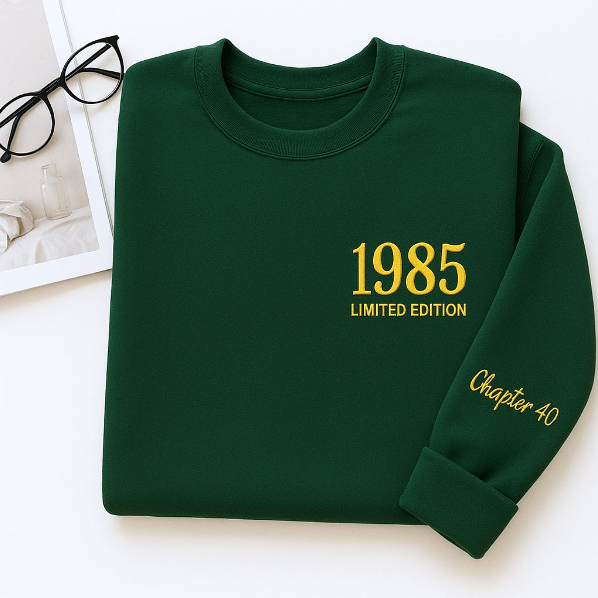 1985 Limited Edition Custom Embroidered Sweatshirt - Personalized 40th Birthday Gift Unisex